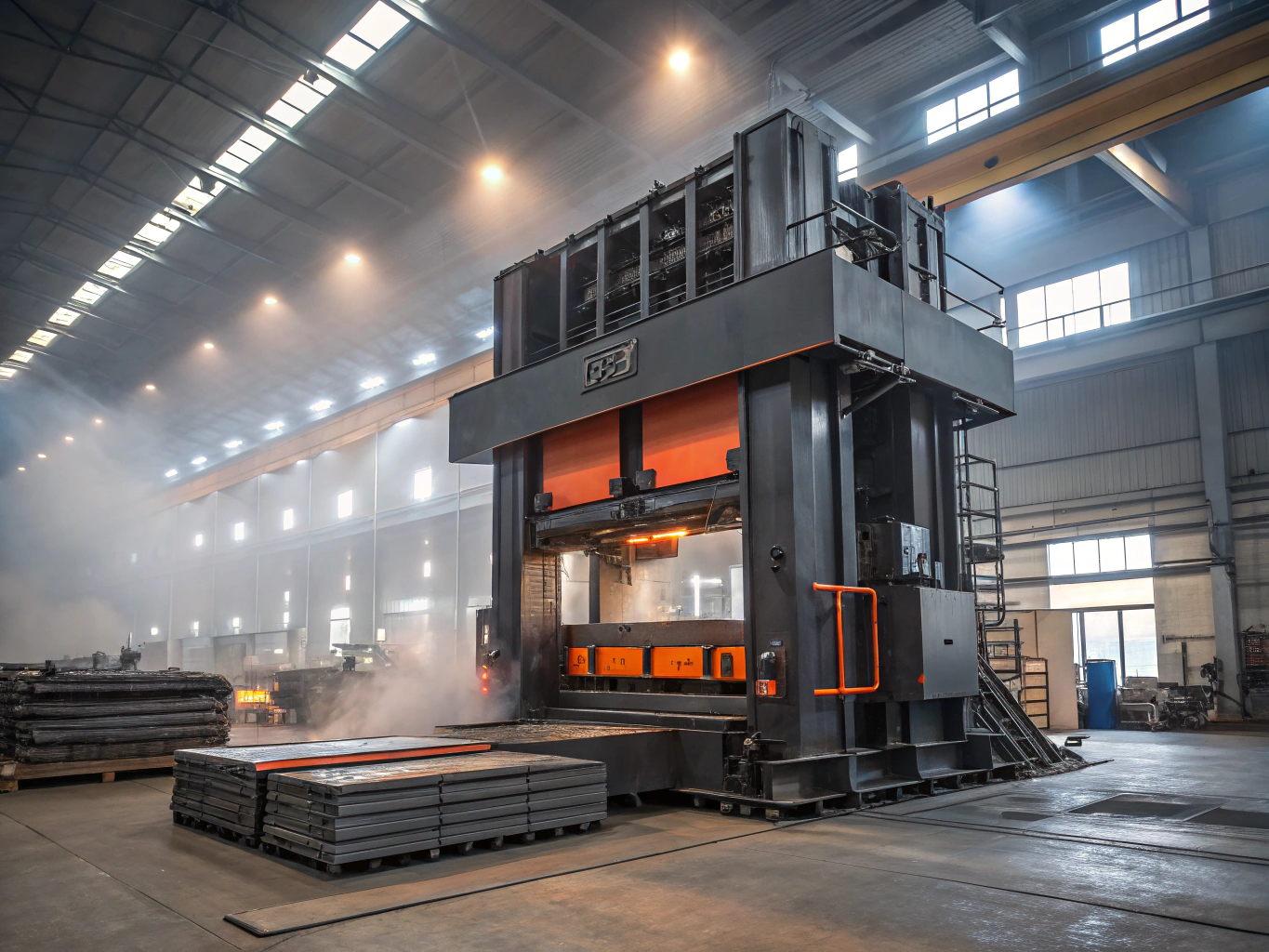Automated CNC turret punching machine processing steel panels