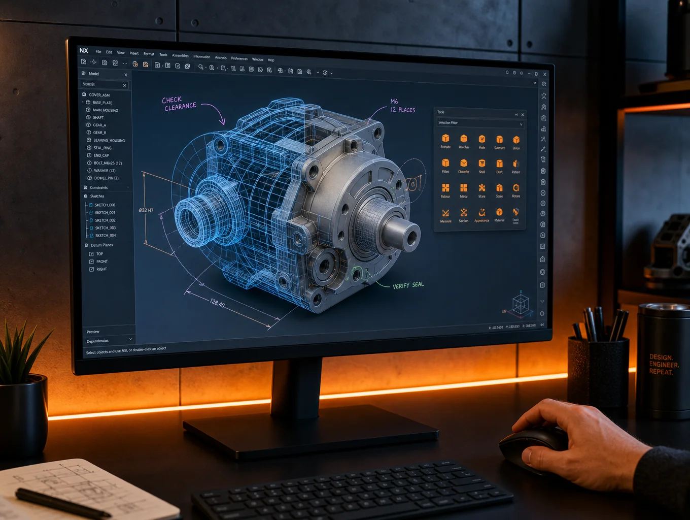 3D CAD modeling and DFM sheet metal engineering interface