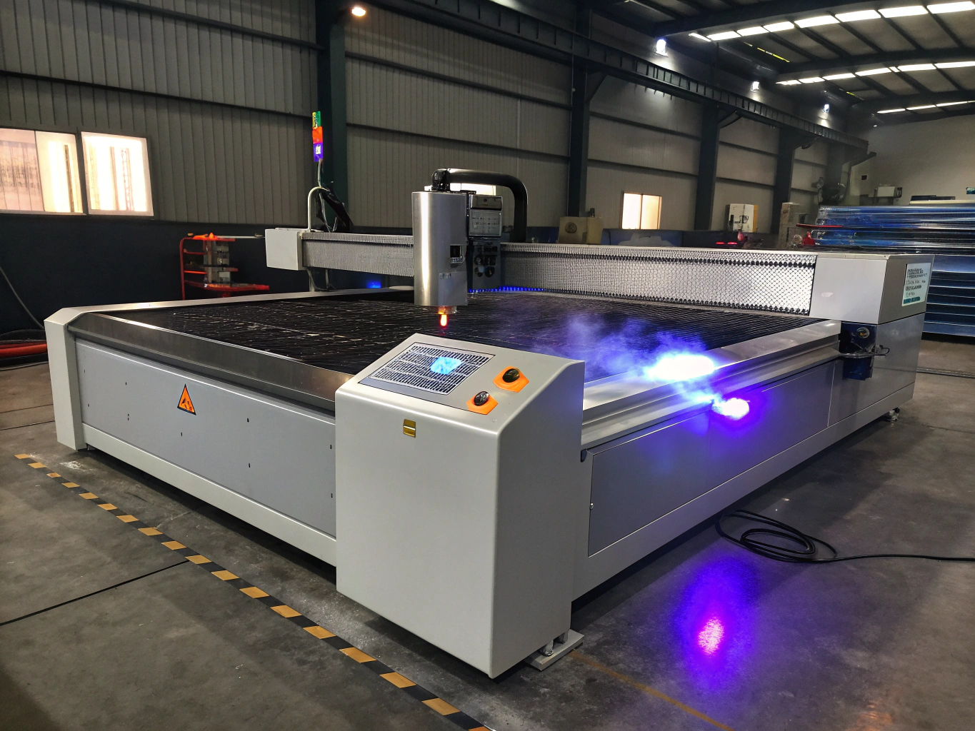 Fiber laser cutting machine fabricating precision control panel sheet metal