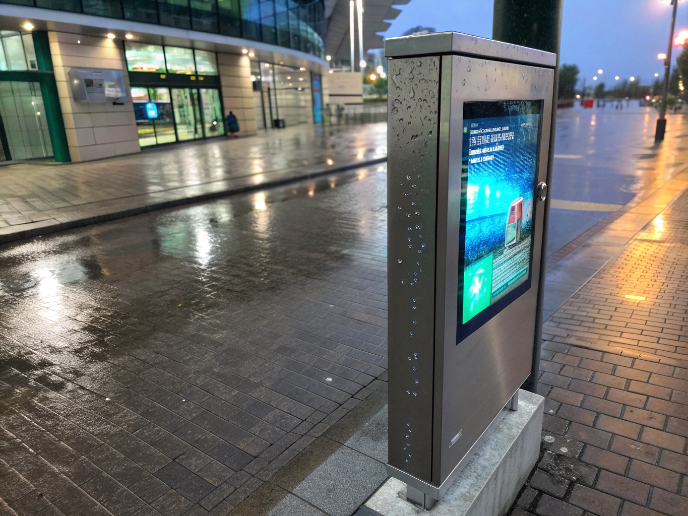 Commercial grade outdoor anti-glare display casing with dual cooling fans