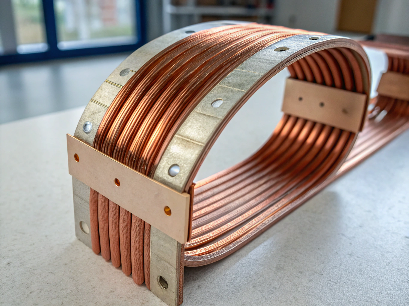 Custom copper busbar assembly for electrical panels