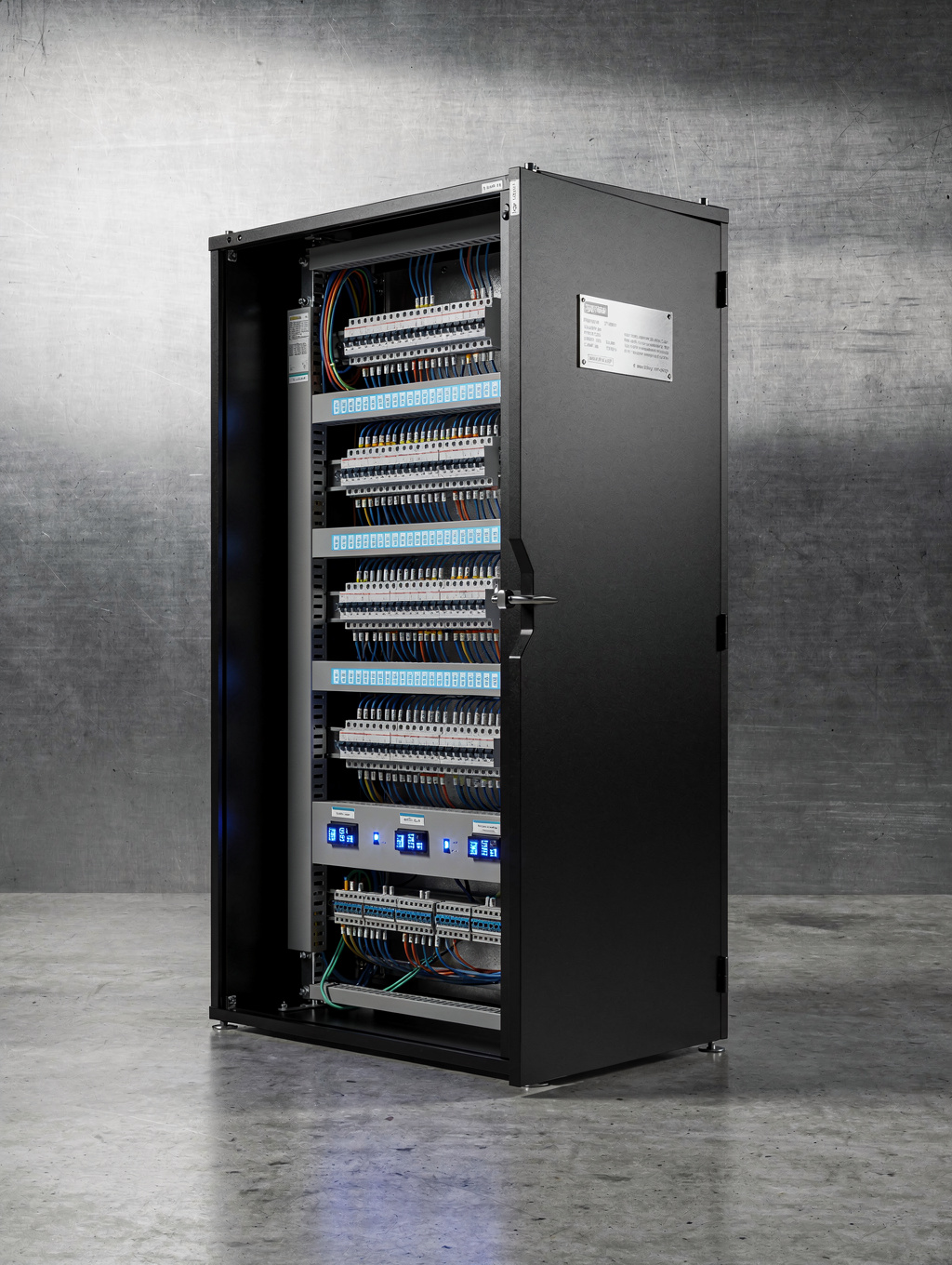 Custom powder-coated electrical control cabinet for OEM equipment
