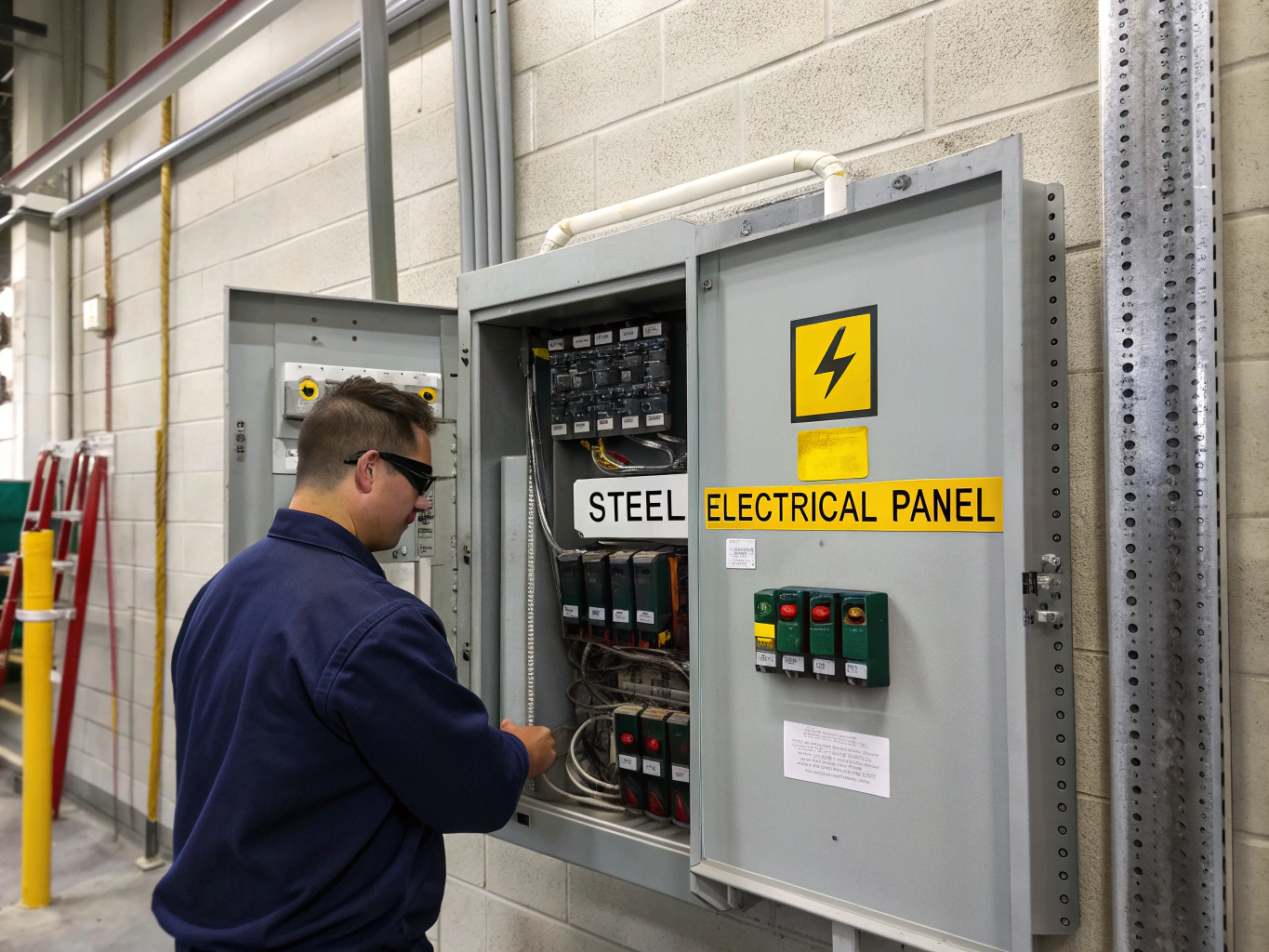 Internal electrical switchgear panel rack assembly