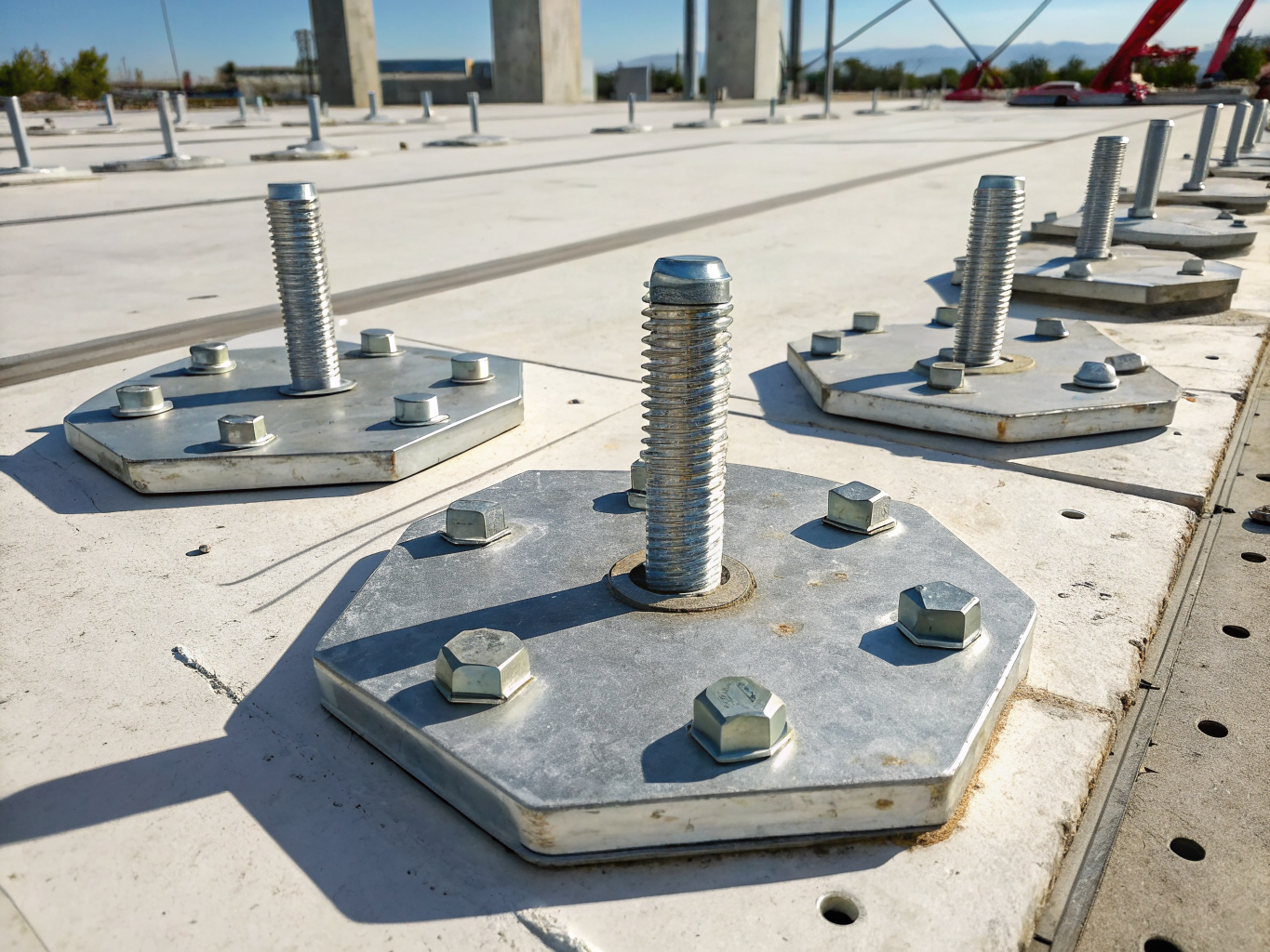 Custom fabricated metal foundation mounting plinth
