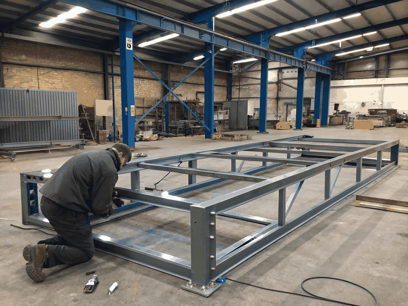 Precision welded heavy duty industrial metal cabinet frame