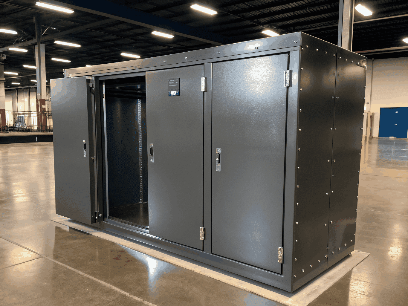 Finished heavy duty industrial enclosures and metal cabinets