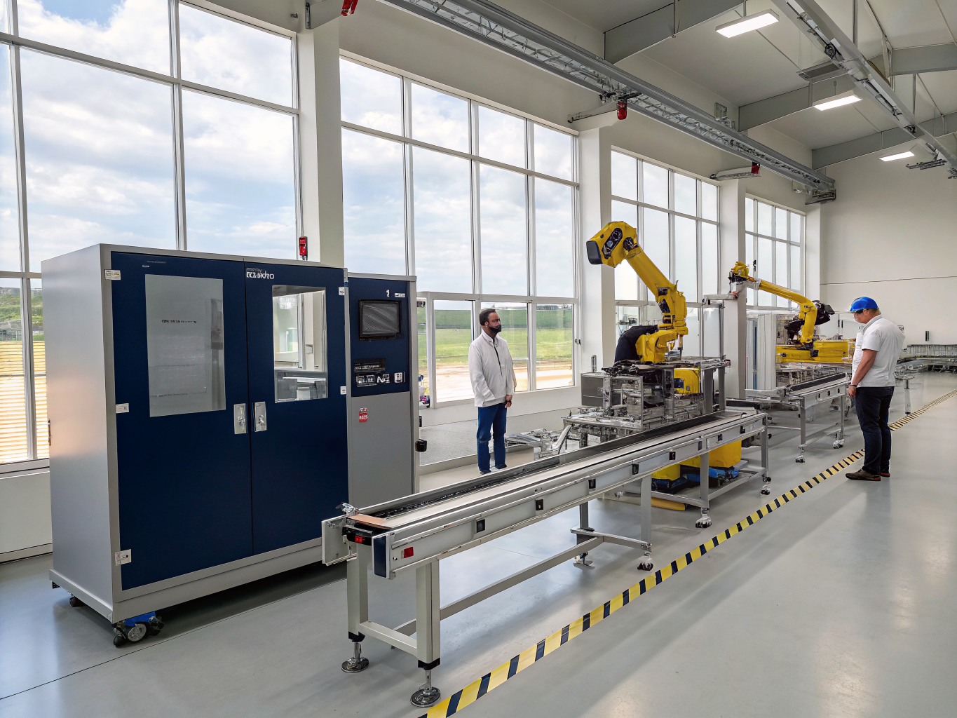 Industrial electrical control cabinet on automotive manufacturing assembly line