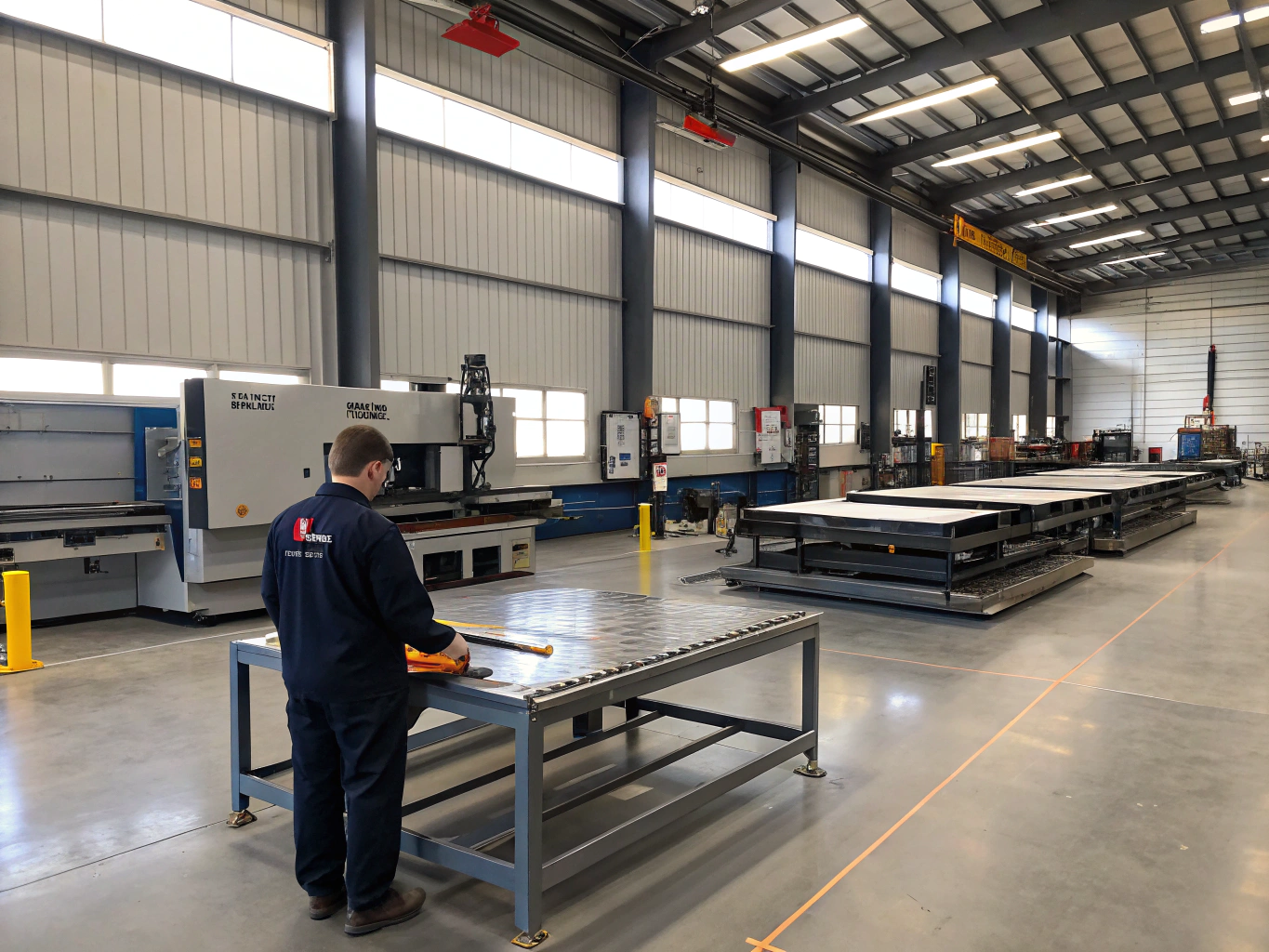 Precision sheet metal fabrication floor with high-tech machinery and skilled technicians