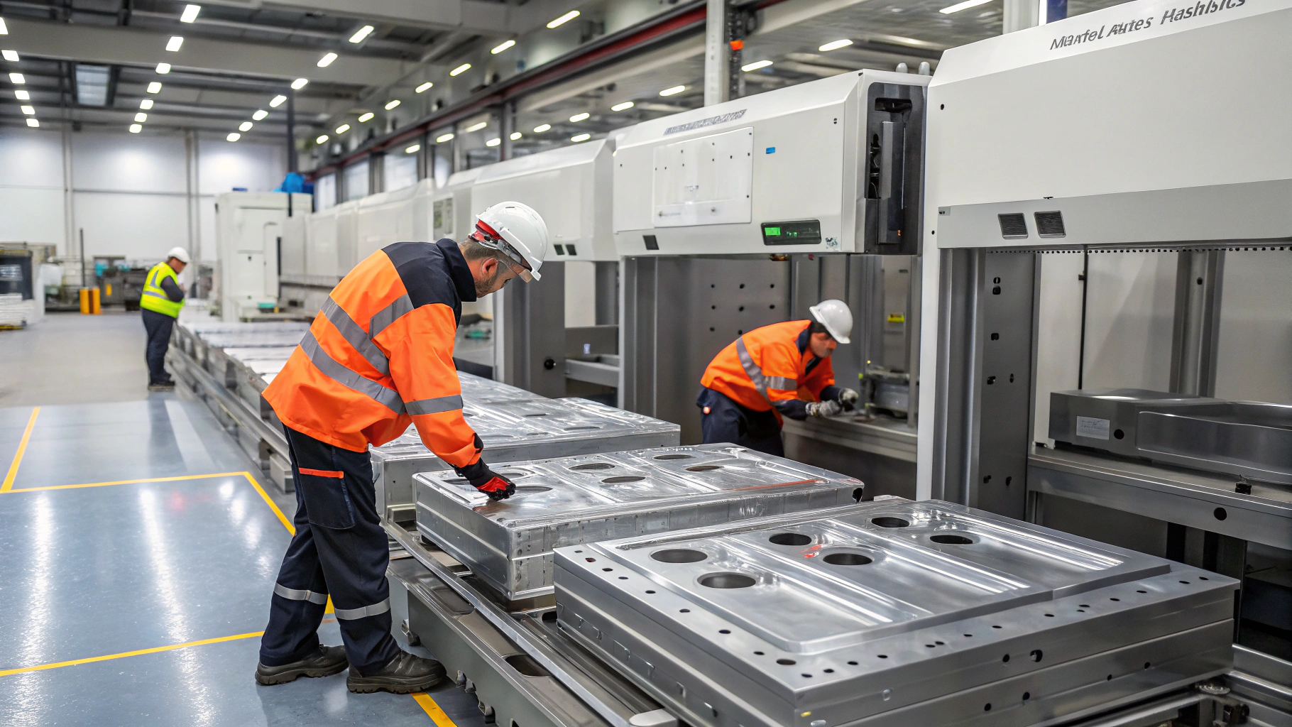 Precision aluminum sheet metal fabrication machinery in factory