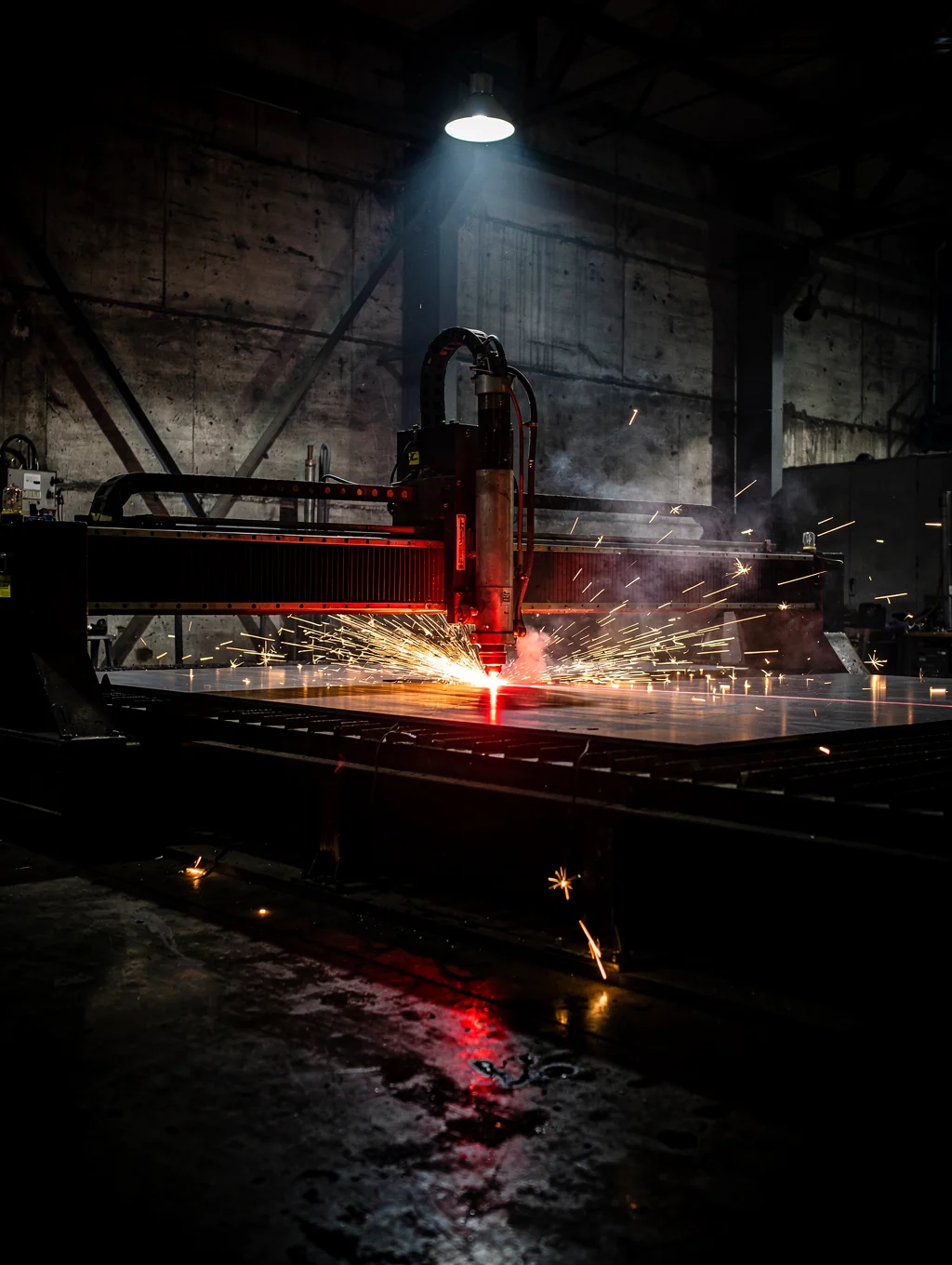 Precision sheet metal fabrication process in a modern industrial facility