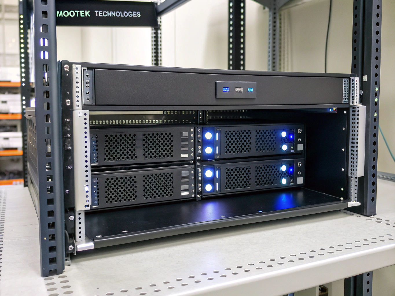 Precision 19-inch 4U heavy-gauge steel rackmount server chassis with front anodized bezel