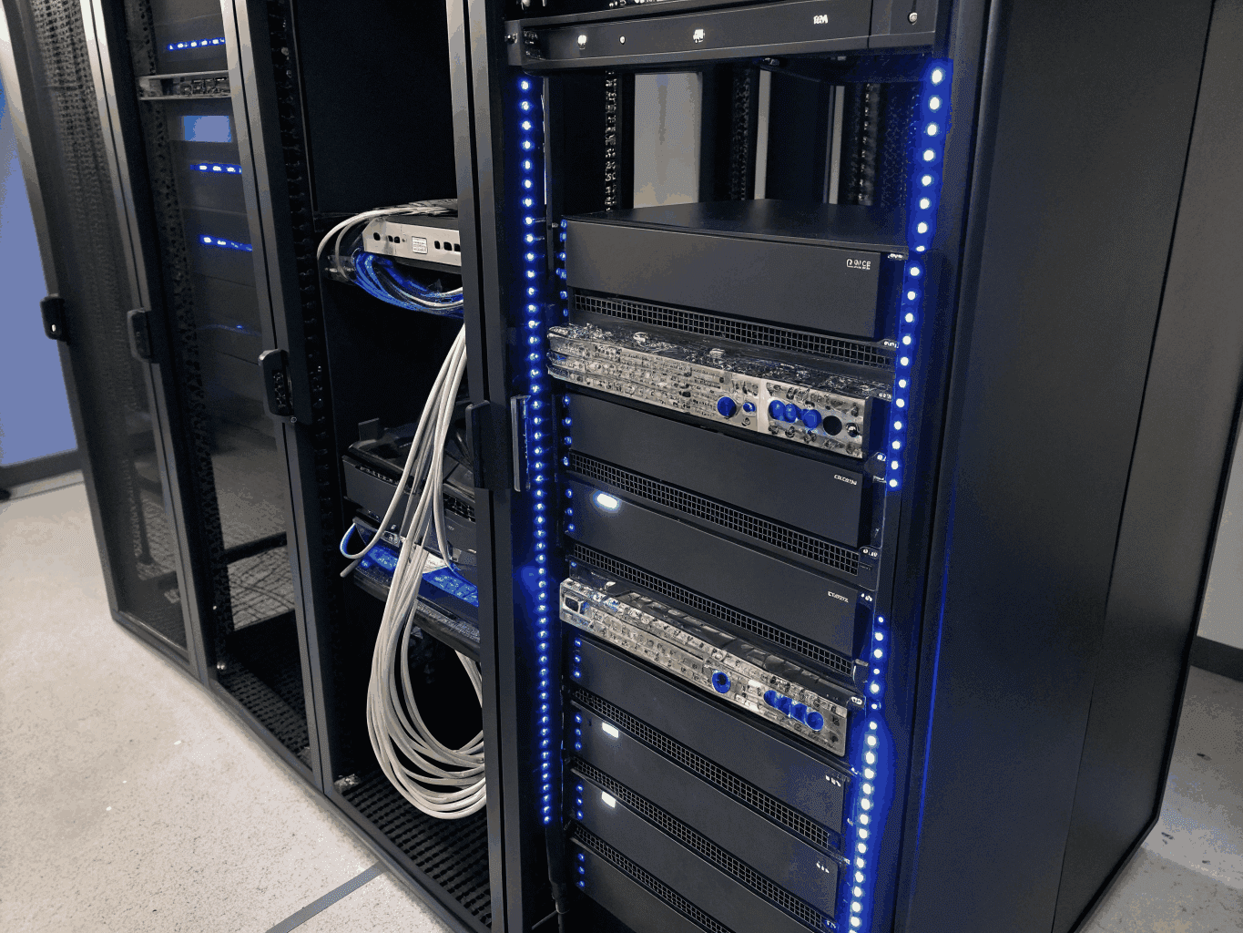 Rear chassis view showing dual redundant CRPS PSU cages and PCIe expansion slot brackets