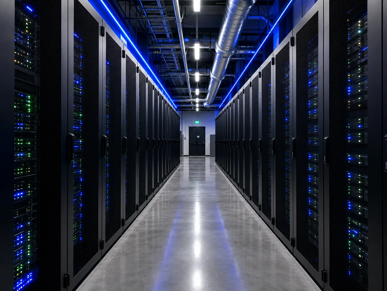 Industrial data center server rack cabinet with perforated ventilation mesh