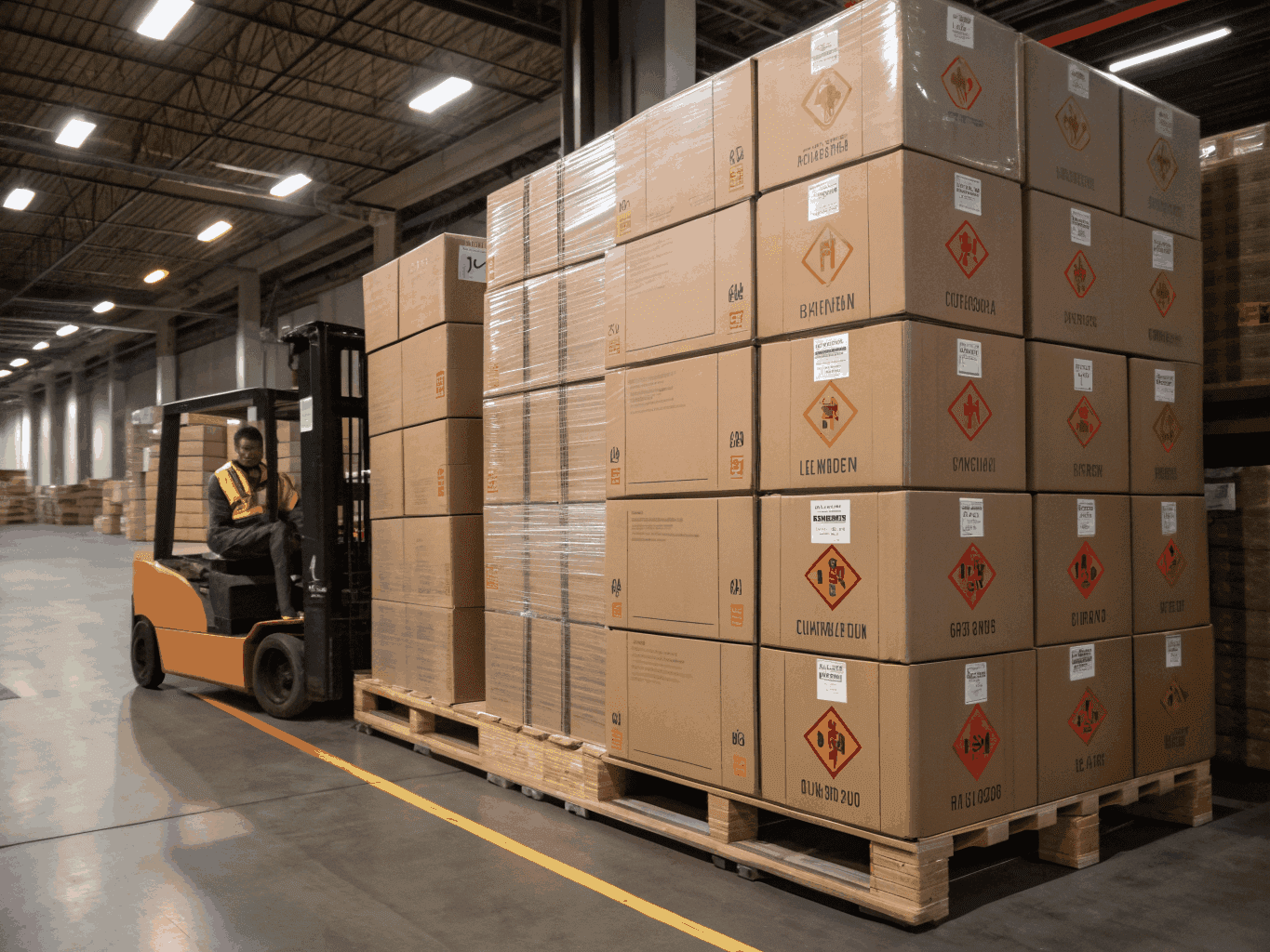 Industrial shipping crates and secure palletized metal parts