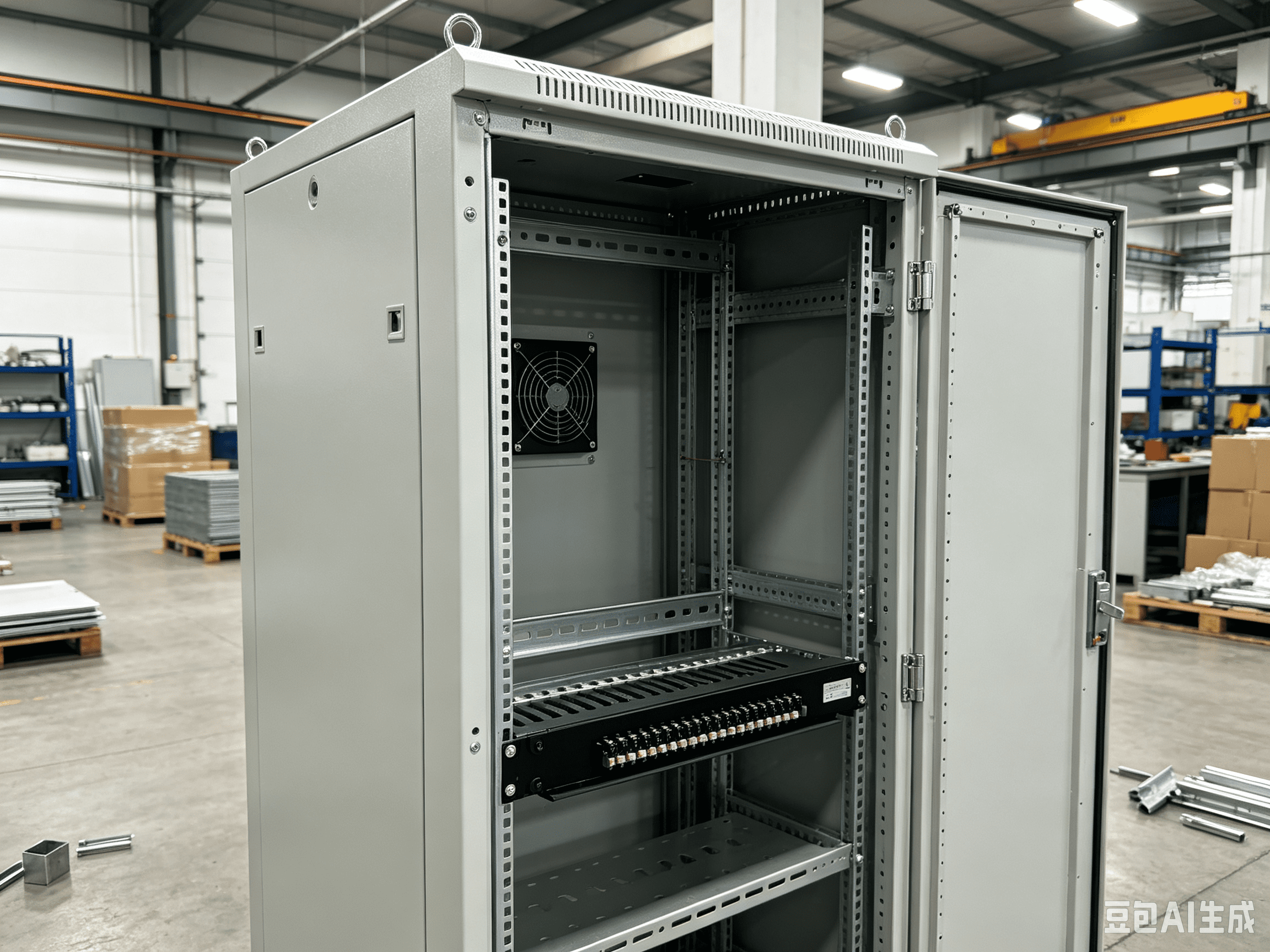 Heavy-duty outdoor weatherproof telecom cabinet enclosure with solar radiation shield