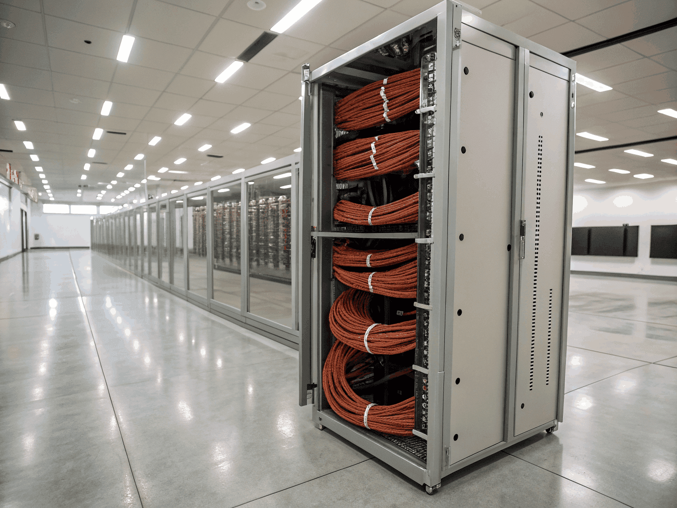 EIA-310 aligned indoor telecom and server rack cabinet enclosure