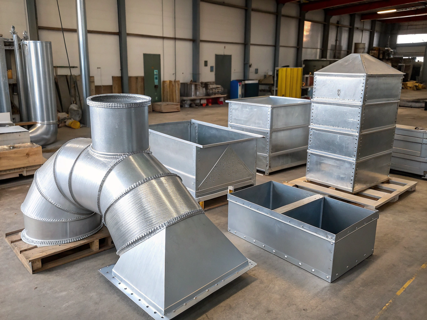 Sheet metal duct fittings transitions and elbows