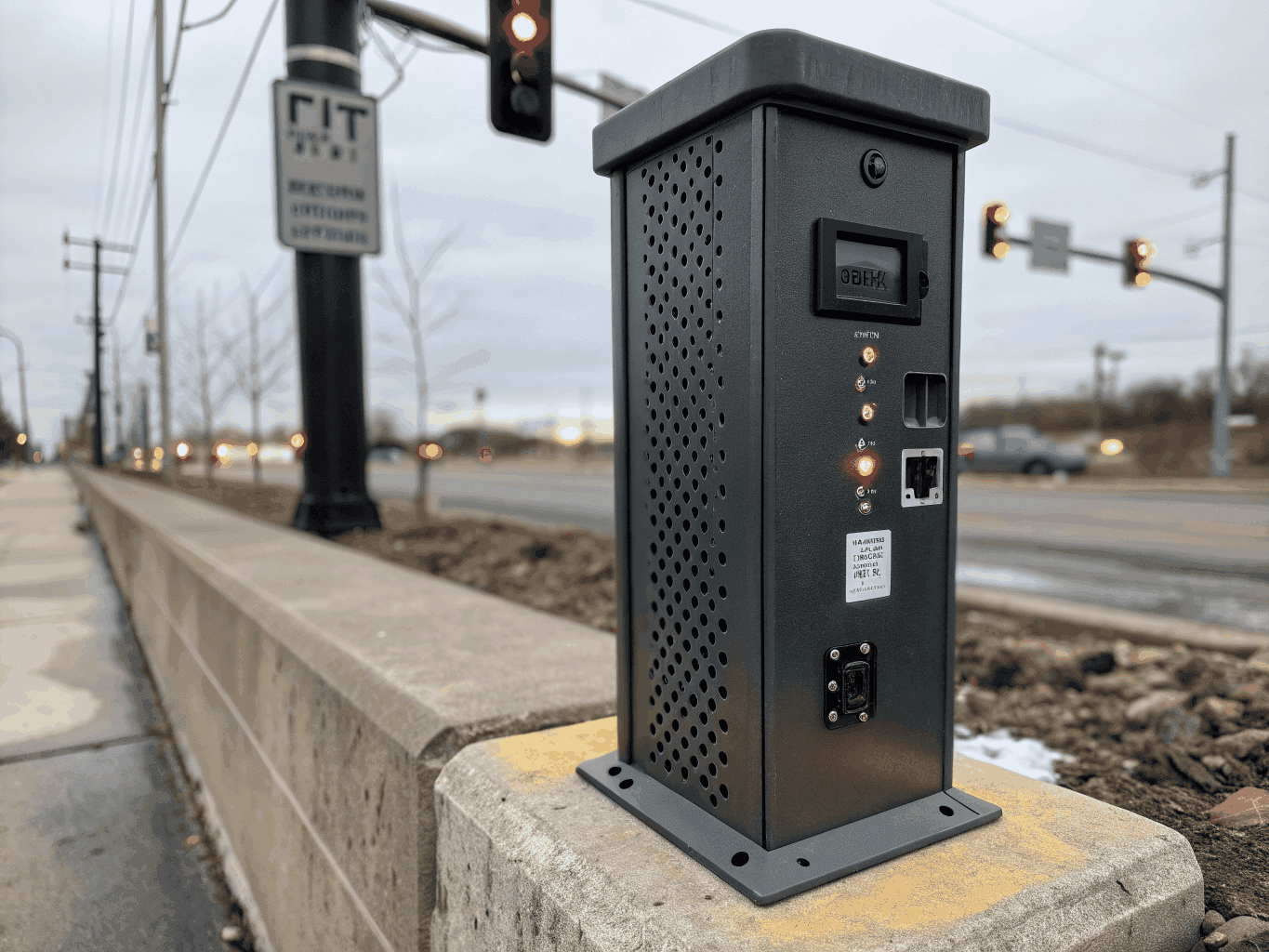 Heavy duty sheet metal EV charging station pedestal cabinet