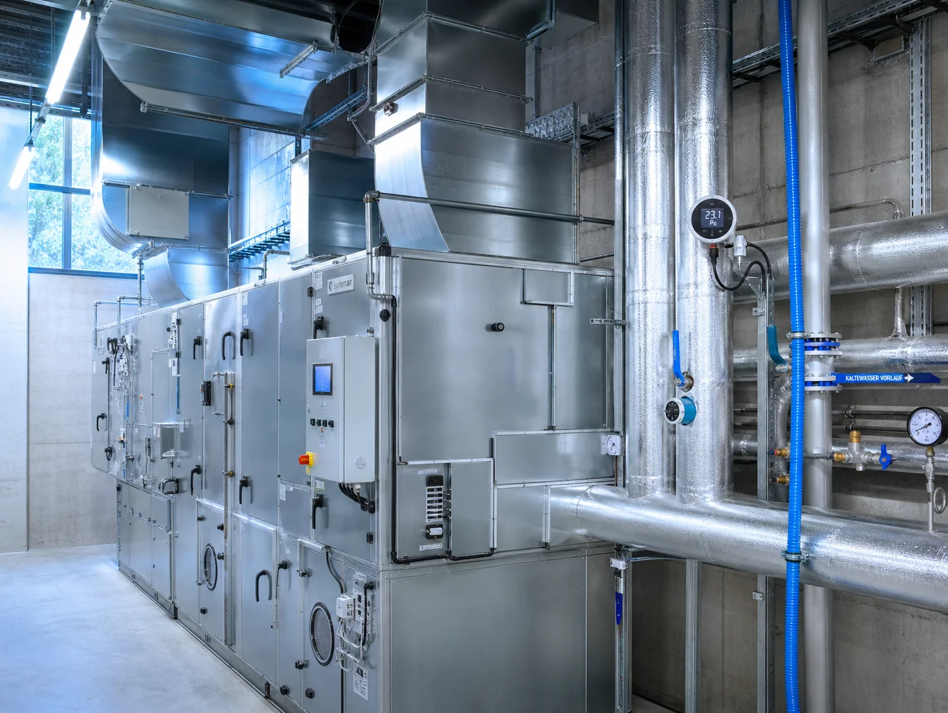 Industrial HVAC airflow dampers with precision motorized controls