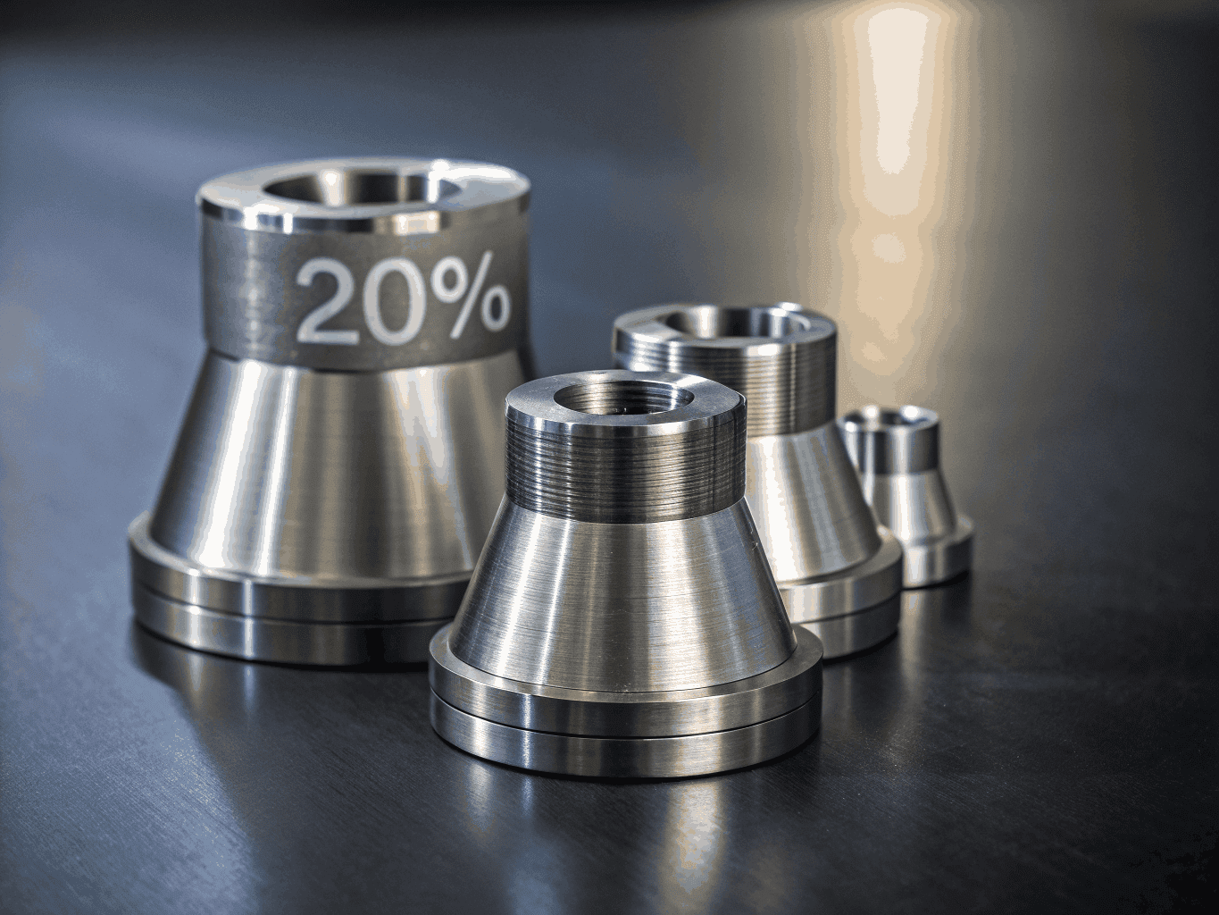 Sheet metal duct reducers and transition fittings in studio setup