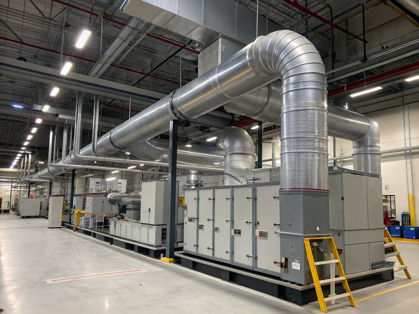 Fabricated sheet metal return air plenum with acoustic lining and intake flanges