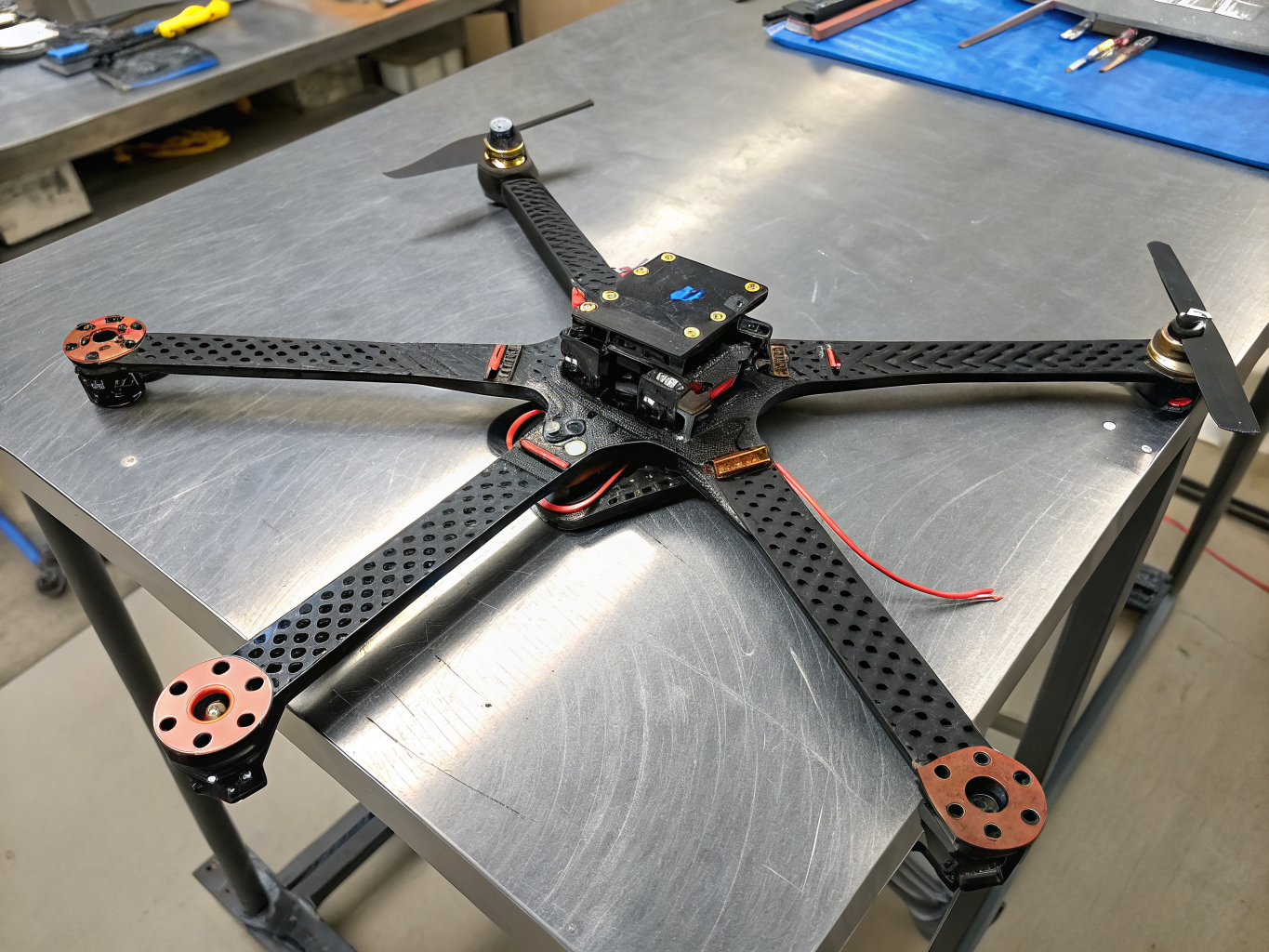 Lightweight aluminum UAV drone frame structure